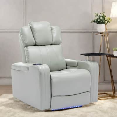 Power Recliner Chair with Cooling Cup Holder, Bluetooth Speaker, LED Lights, USB Ports, Tray Table and Hidden Storage