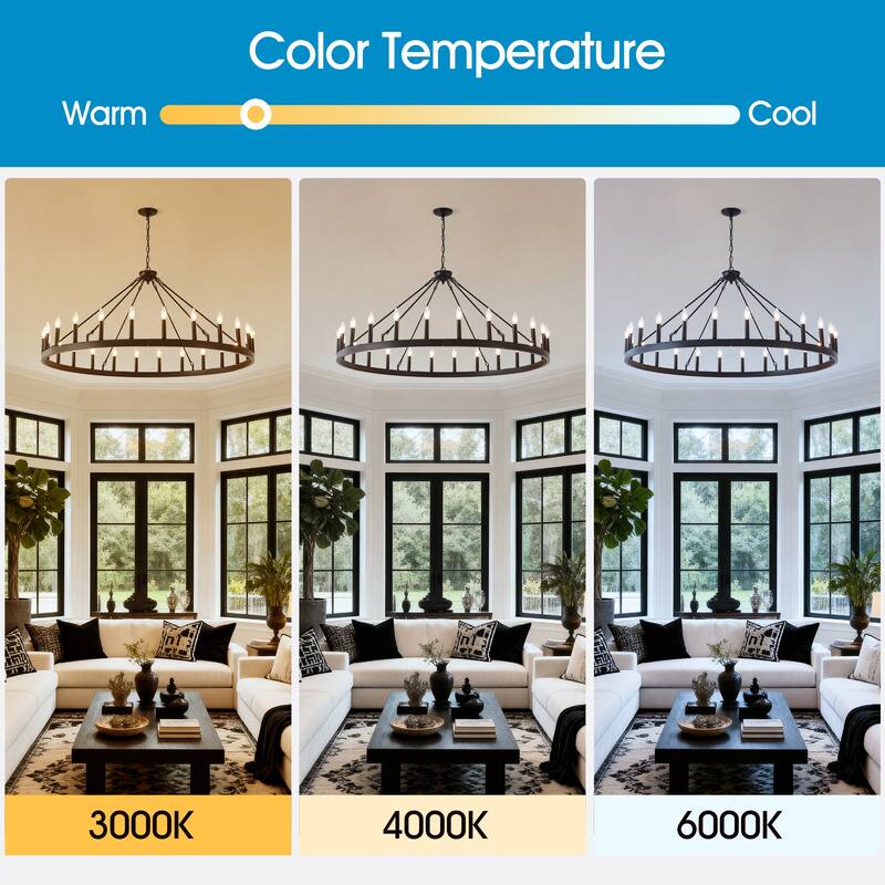 53.15 Inch Matte Black Wagon Wheel Chandelier with 24 light(No Bulbs)-E12