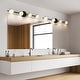 preview thumbnail 4 of 7, Modern 4-Light LED Bathroom Linear Vanity Light Black Gold Wall Sconce - 27.6" L x 5.5" W x 4.7" H