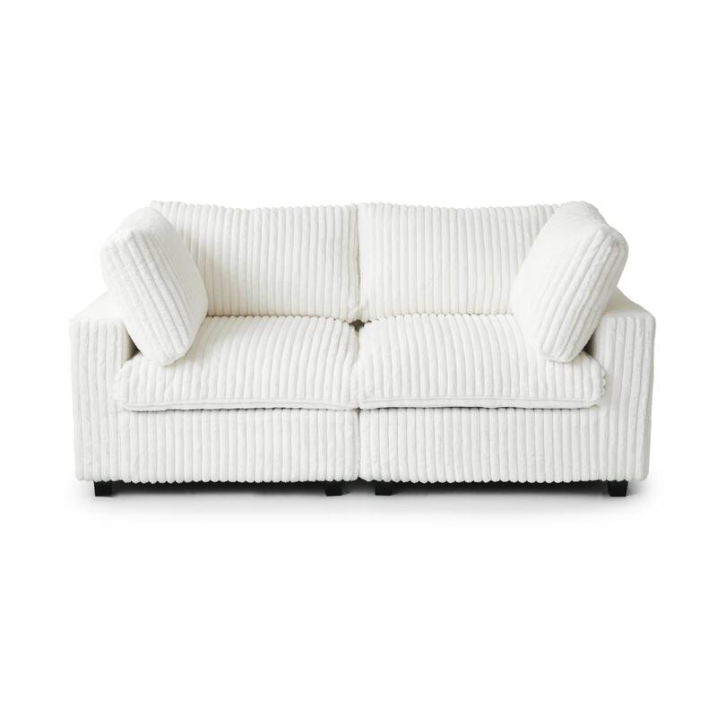 78.74" Soft Plush Modular Sectional Loveseat Sofa Upholstered Couch