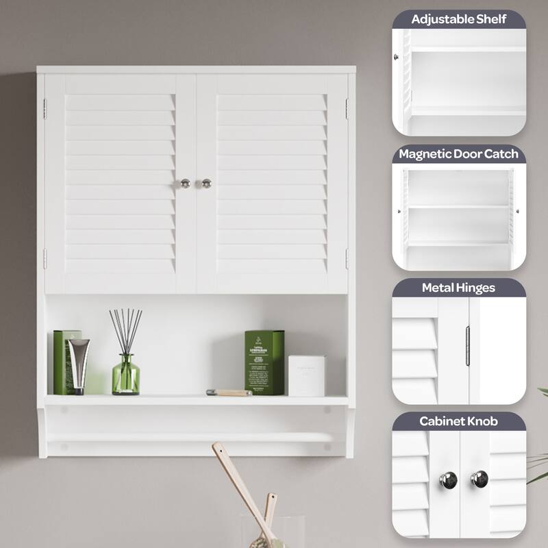 Lavish Home Wall-Mounted Bathroom Organizer or Over-the-Toilet Storage