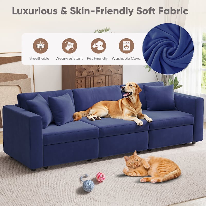 Pocassy Cloud Sofa Modular Sectional Couch with Seat Storage