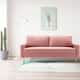 Modern Loveseat Square Arms Upholstered Velvet Sofa with Pillows