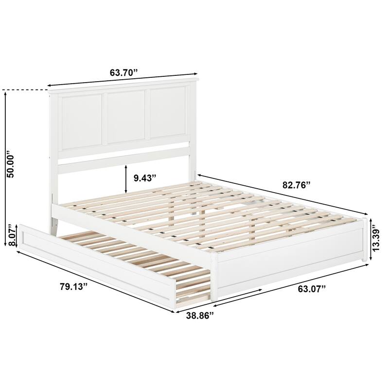 Felicity Platform Bed with Panel Footboard and Twin XL Trundle