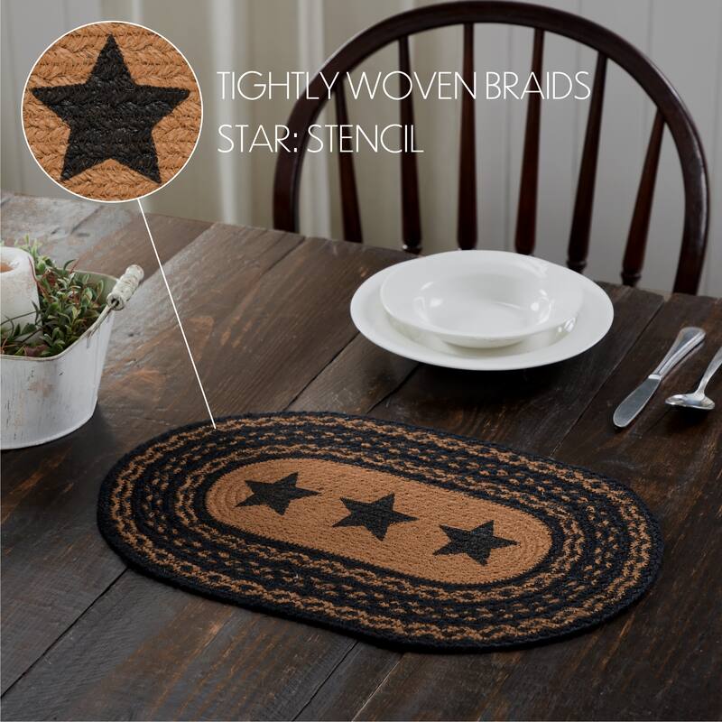Farmhouse Jute Placemat Stencil Stars 10x15 - Single