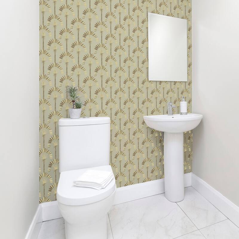 Arthouse Sylvia Gold Palm Palace Wallpaper