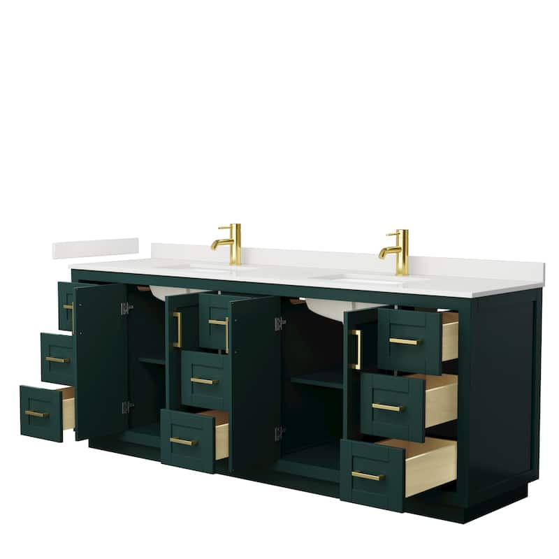 Miranda 84-inch Double Vanity, Quartz Top