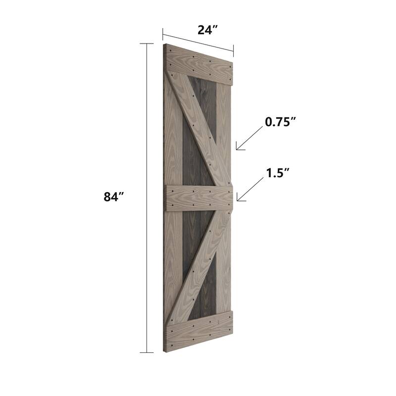Coast Sequoia 30in./36in./48in./60in./72in. x 84in. Embossing Pine Wood Bi-Fold Barn Door With Sliding Hardware Kit