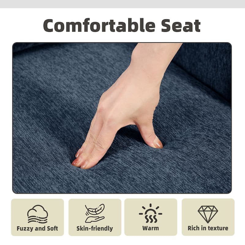 Mid Century Chenille Upholstered Accent Chair with Nailhead Trim