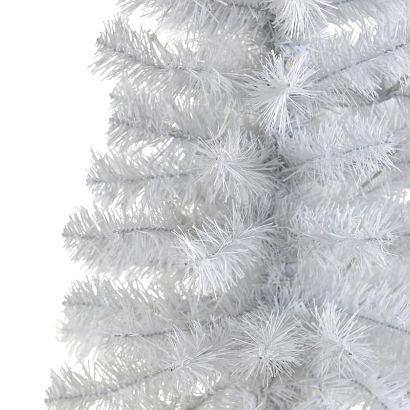 2ft. White Artificial Christmas Tree with 35 LED Lights & 72 Branches - Petite Seasonal Holiday X-Mas Accent