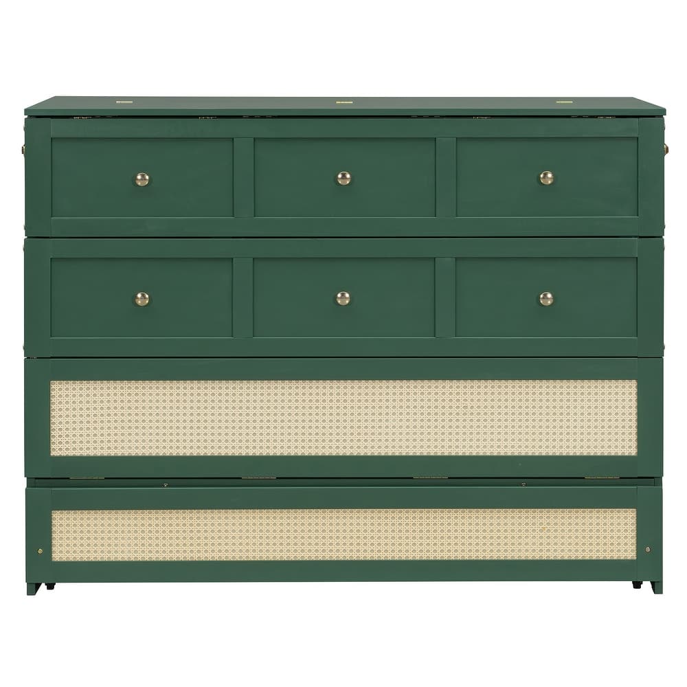 Full Size Murphy Bed with Large Storage Drawers, Space-Saving Design