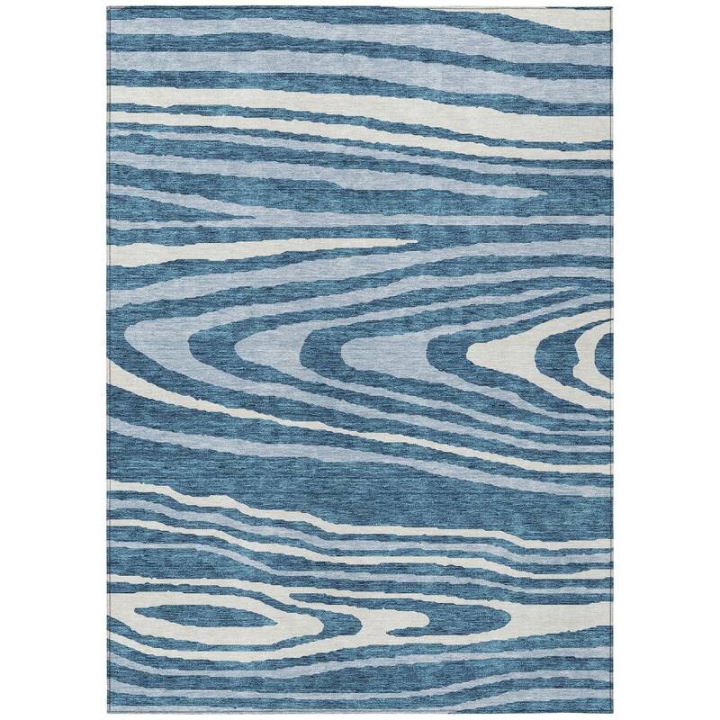 Machine Washable Indoor/ Outdoor Abstract Illusion Chantille Rug
