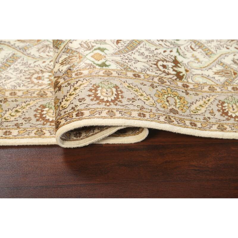 Wool/ Silk Vegetable Dye Tabriz Oriental Area Rug Hand-knotted Carpet - 4'0" x 6'4"