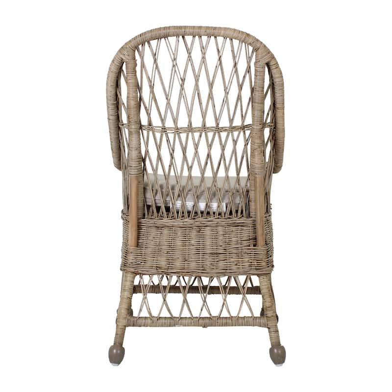 Bayside Curvilinear Rattan Cushioned Dining Chair by East at Main - 22x23"x39"