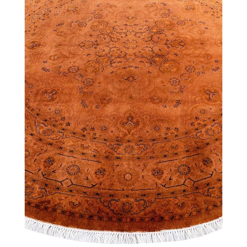 Overdyed, One-of-a-Kind Hand-Knotted Area Rug - Gold - 6' 1" x 6' 1"