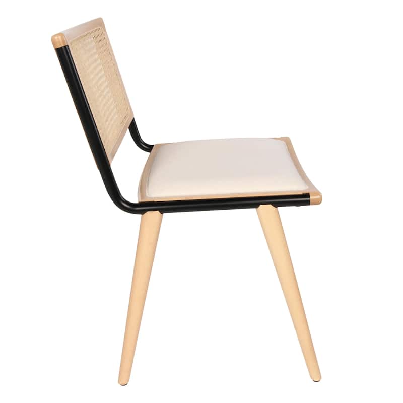 Breuer Chair Company Rereke Dining Side Chair w/ Padded Seat Beech Wood Cane Back Steel Frame & Wooden Legs (Made in Italy)
