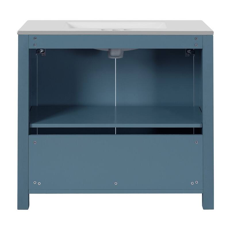 Retro Style 36" Bathroom Vanity with Sink Set, Freestanding Soft-Close Bathroom Storage Cabinet with Adjustable Shelf
