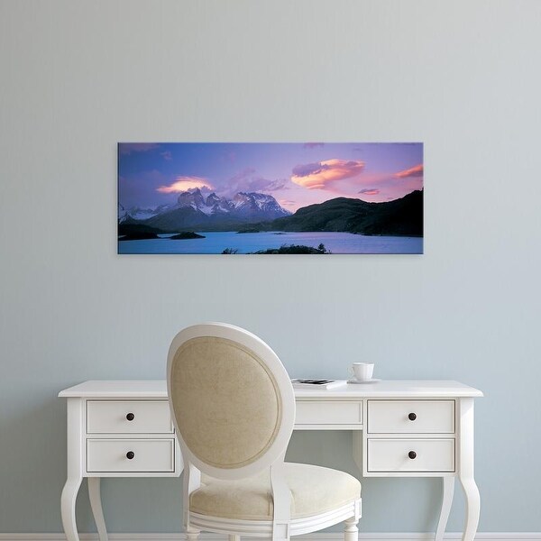 Easy Art Prints Panoramic Image 'Clouds, mountains, Towers of Paine, Torres del Paine National Park, Chile' Canvas Art