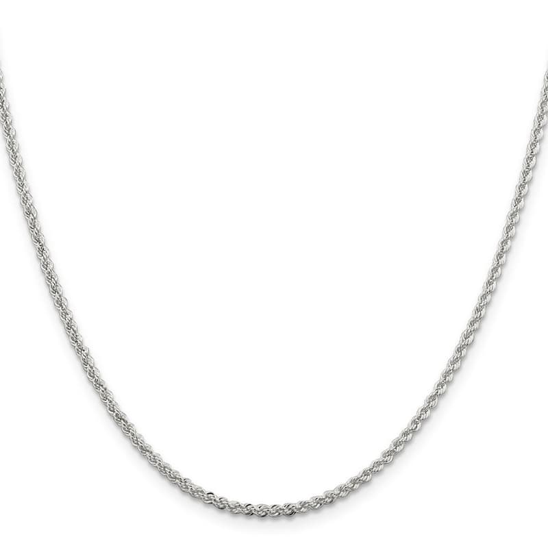 Curata 925 Sterling Silver 2.3mm Solid Rope Chain Necklace