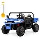 preview thumbnail 23 of 38, Gymax 12V 2 Seater Ride On UTV Dump Truck Remote w/ Electric Dump Bed Blue