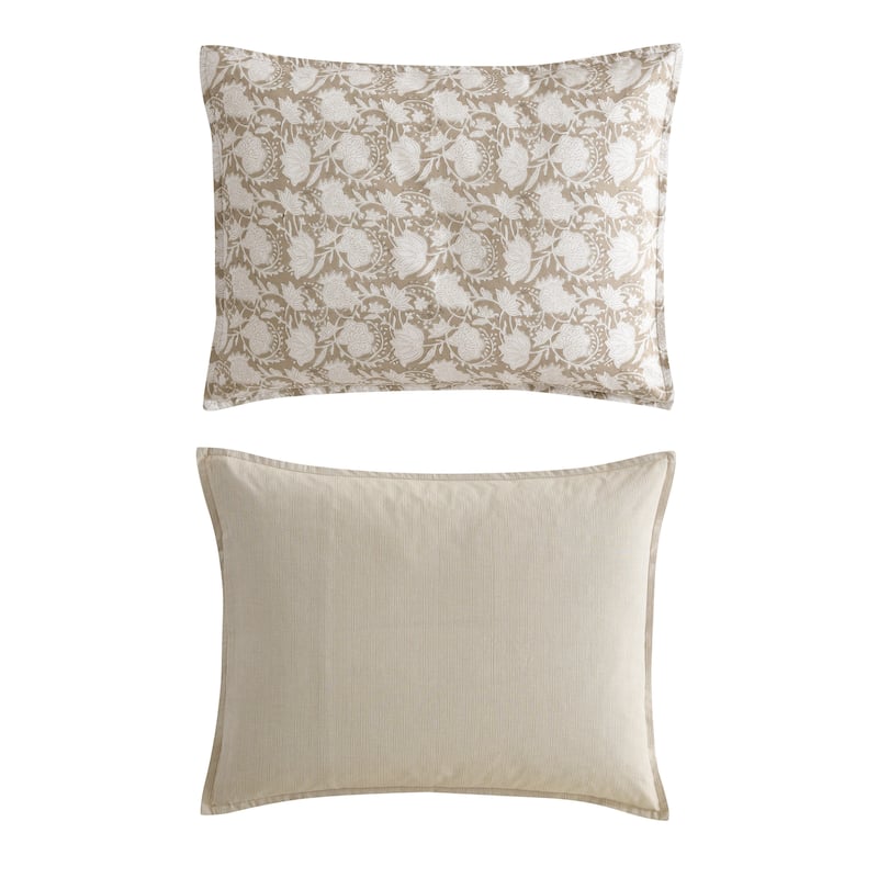 Nautica Bayport Floral Cotton Reversible Beige Comforter Set