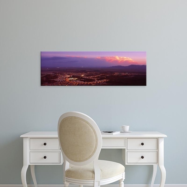 Easy Art Prints Panoramic Image 'Aerial view of a city lit up at sunset, Phoenix, Maricopa County, Arizona' Canvas Art