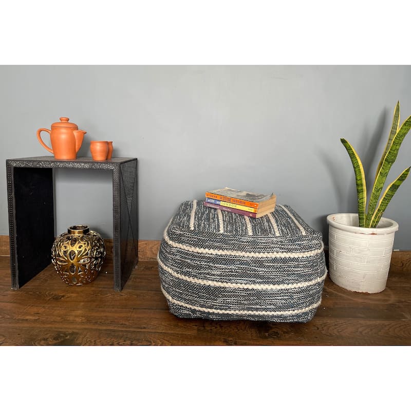 LOOMINAIRE Handmade "Cebu" Cotton Natural Fiber Easy Maintenance Pouf / Footstool