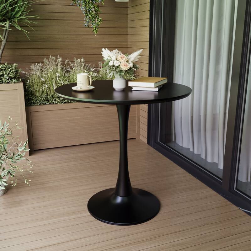 Round Dining Table,31.5" Tulip Table Dining Table 2-4 People with MDF Table Top & Pedestal Base