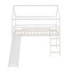 preview thumbnail 2 of 7, Twin Size Wood Frame House-shaped Loft Bed with Slide, White