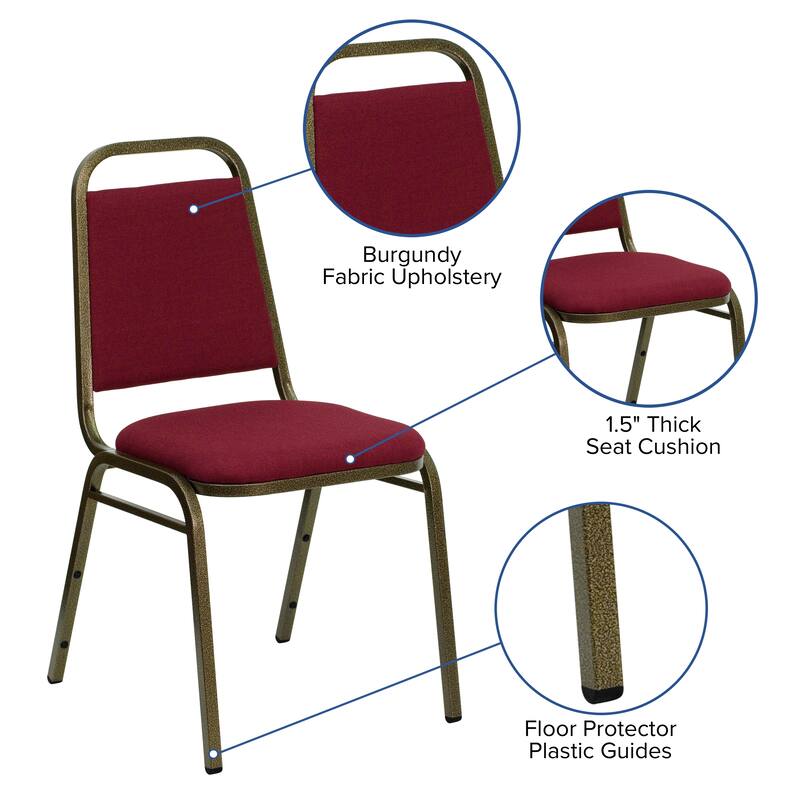 4 Pack Trapezoidal Back Stacking Banquet Chair - 20.25"D x 17.5"W x 34"H