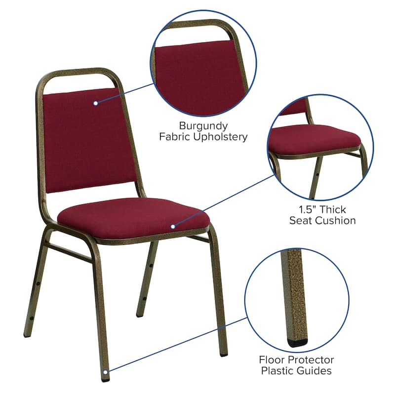 Trapezoidal Back Stacking Banquet Chair with 1.5" Thick Seat - 20.25"D x 17.5"W x 34"H