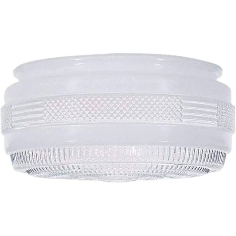 Replacement Clear&White Drum Ceiling Fixture Glass Shade