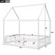 preview thumbnail 6 of 6, White Full Size Pine Wood House Bed with Fence, Door, and Solid Construction
