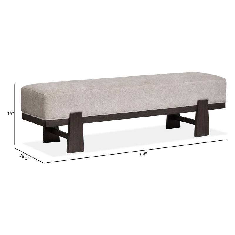 Magnussen Home Tauren Coffee Bean Bench - 64''W x 16.5''D x 19''H