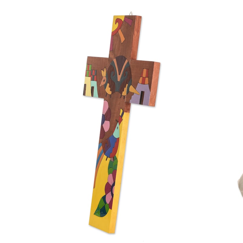 Novica Handmade Nature & Peace Wood Wall Cross