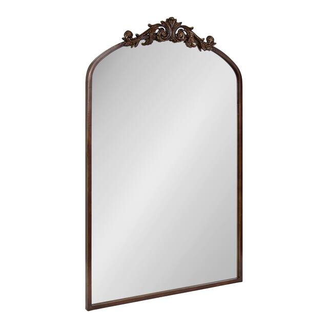 Kate and Laurel Arendahl Traditional Baroque Arch Wall Mirror - 24x36 - Bronze