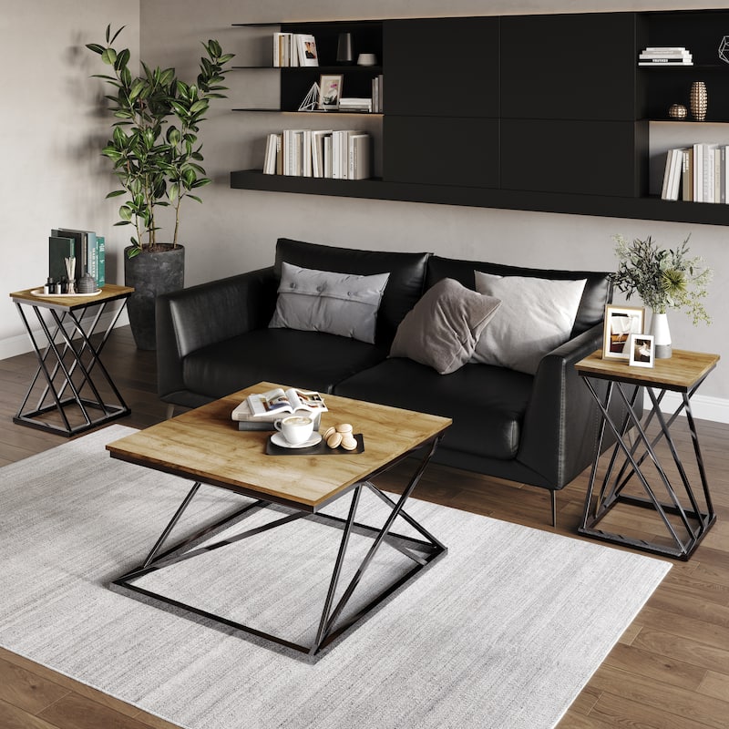 CraftPorch Sophisticated 3- Pieces Coffee Table Set