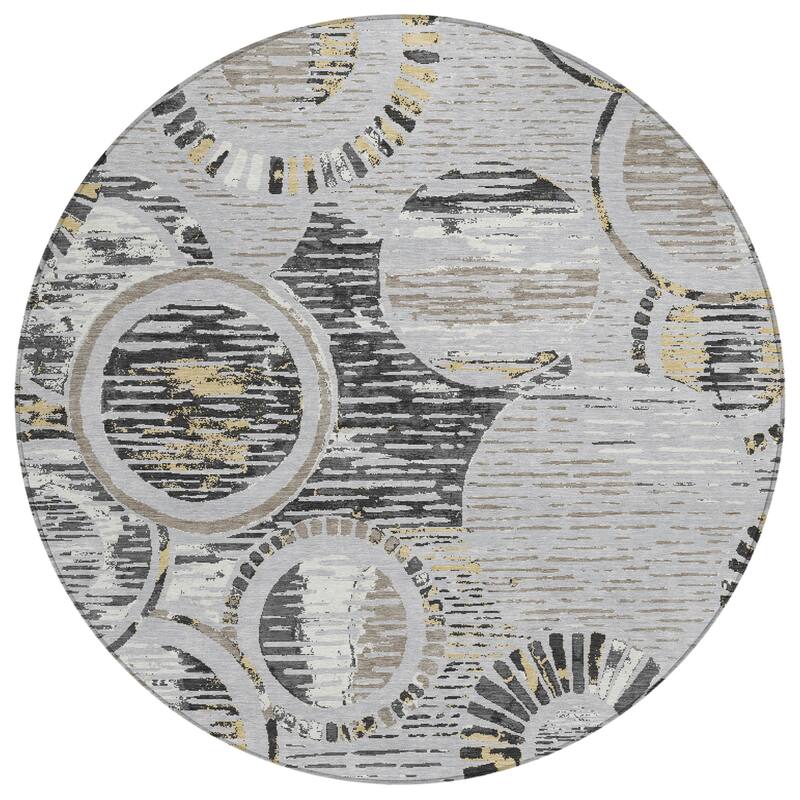 Machine Washable Indoor/ Outdoor Modern Grover Chantille Rug