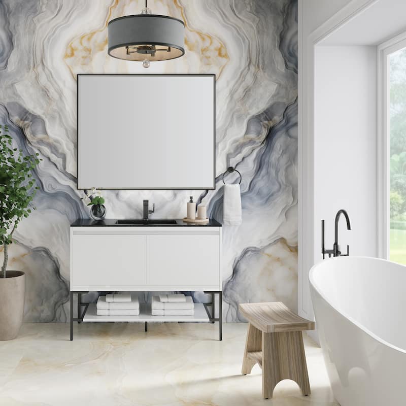 James Martin Vanities Mantova 47.3" Single Vanity Cabinet, Glossy White