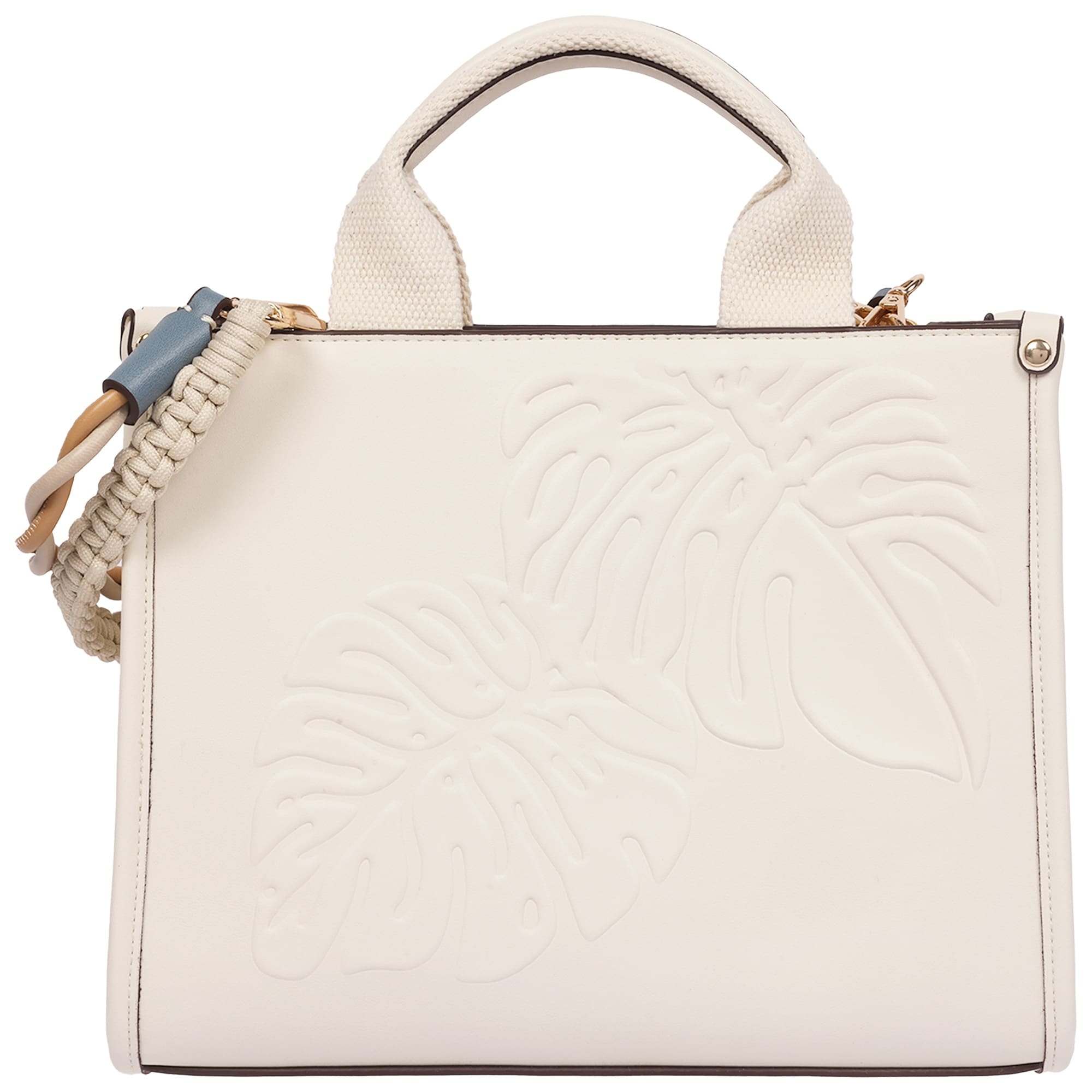 Tommy Bahama Darcy Leaf Motif Medium Tote - Embossed PU Convertible Top Handle & Crossbody Bag