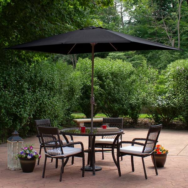 Shop 10ft X 6 5ft Outdoor Patio Market Umbrella With Hand Crank Black Overstock 31954077