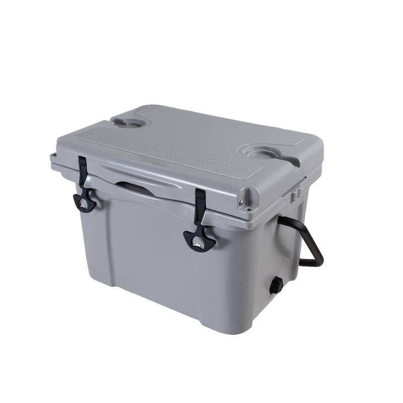 25QT Portable Cooler, Insulated Hard Cooler with Bottle Opener, Cup Holder, Forming Ruler, Travel, Beach, Camping, Fishing