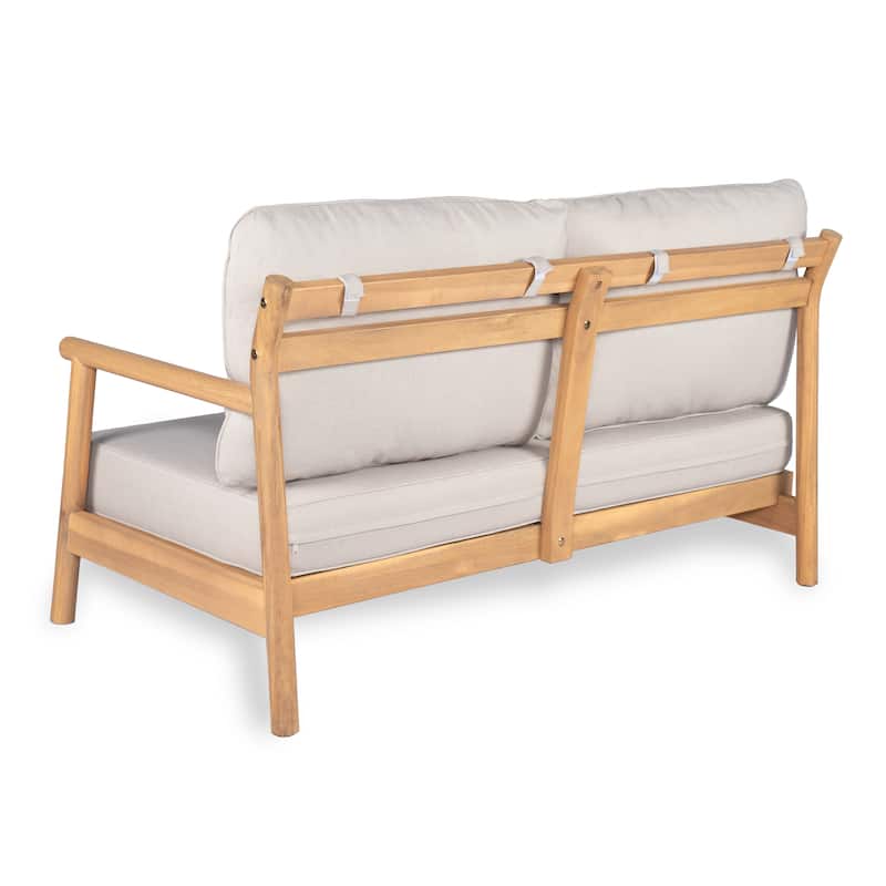 Christopher Knight Home - Delano Outdoor Acacia Wood L-Shaped Sectional Set