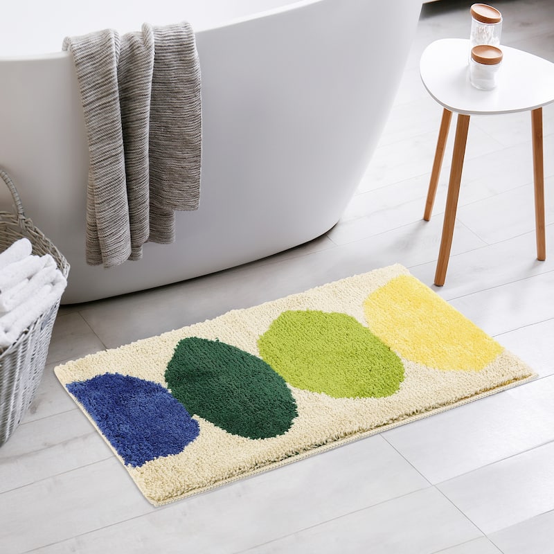 Bathroom Rugs, Soft Plush Bath Mats Non Slip Printing Bathroom Mat Quick Dry Reversible Microfiber Bath Rugs