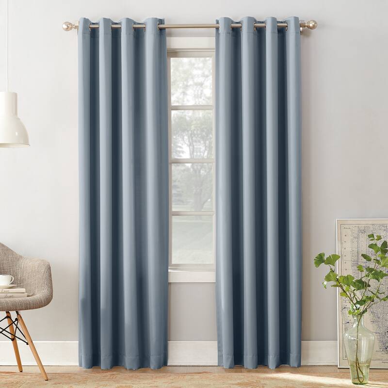 Porch & Den Nantahala Room Darkening Grommet Curtain Panel, Single Panel - 54 x 54 - Blue