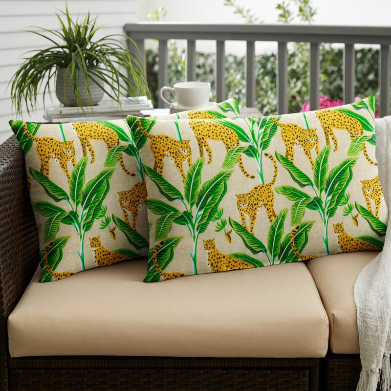 Cheetah Knife Edge Lumbar Pillows (Set of 2) by Havenside Home - 14 in x 24 in