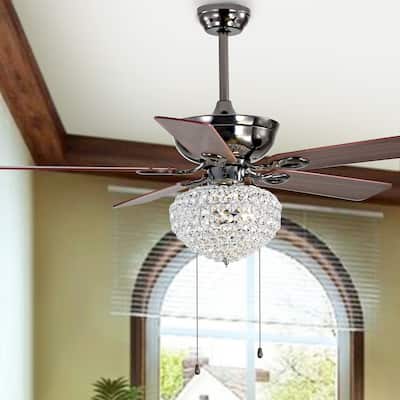 SAFAVIEH Lighting Ivanne 52-inch Led Ceiling Light Fan - 52" W x 52" L x 28"-33" H