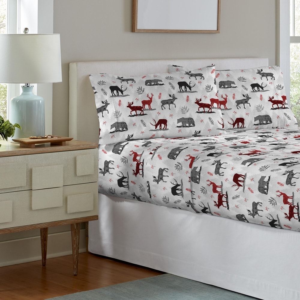 Pointehaven Soft Cotton 180 GSM Deep Pocket Oversized Brushed Flannel Sheet Set