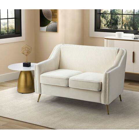 Konrad 50" Wide Velvet Loveseat with Removable Cushion