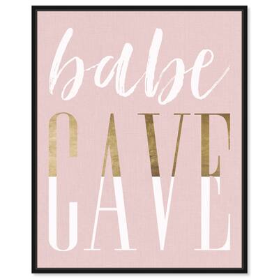 Girl Cave Glam Babe Cave Modern Pink Canvas Wall Art Print for Bedroom